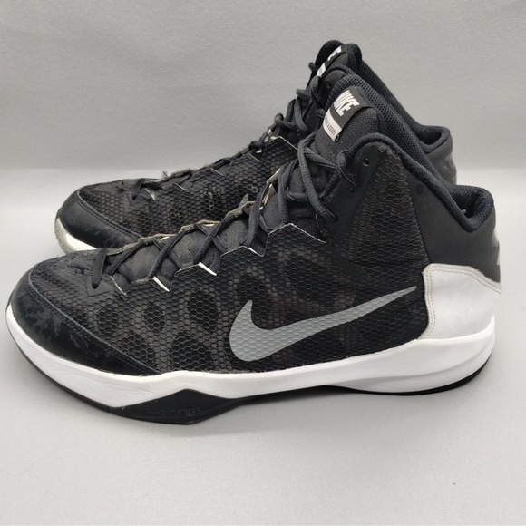 Nike Zoom Without A Doubt Mens Size 13 Basketball Shoes Black White High Top